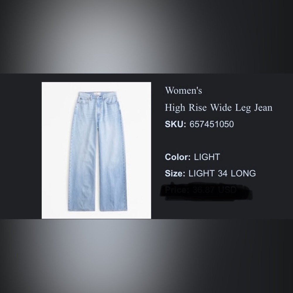 Abercrombie and Fitch women’s 18 long high-rise wide leg jeans.